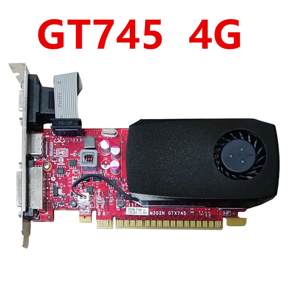 لـ DELL NVIDIA GeForce GTX745 GTX 745 4G GDDR3 TC2P0 4096MB 128-bit 28nm PCIe 3.0x16 1502mhz GTX745 2G بطاقة الرسومات