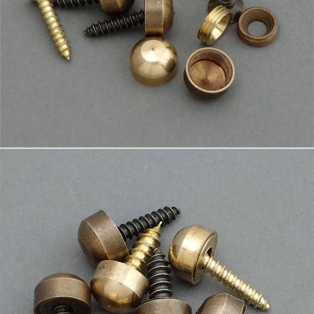 Decorative Antique Brass Screw Caps Furniture Hardware Copper Covers Mirror Fixing Nails For Woodwork Projects And Home Decor