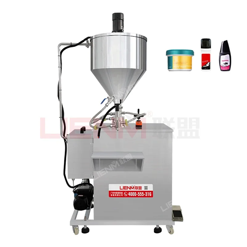 

Facial Essence Semi Auto Filling Gear Pump Paste Liquid Lotion Filling With a Mixer