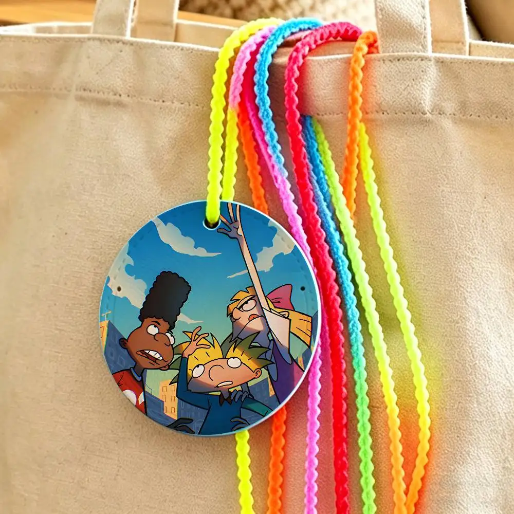 

Hey A-Arnold Cartoon Gerald Helga Creative Suitcase Fashion Style Portable Travel Holder Travel Accessories Luggage Tags