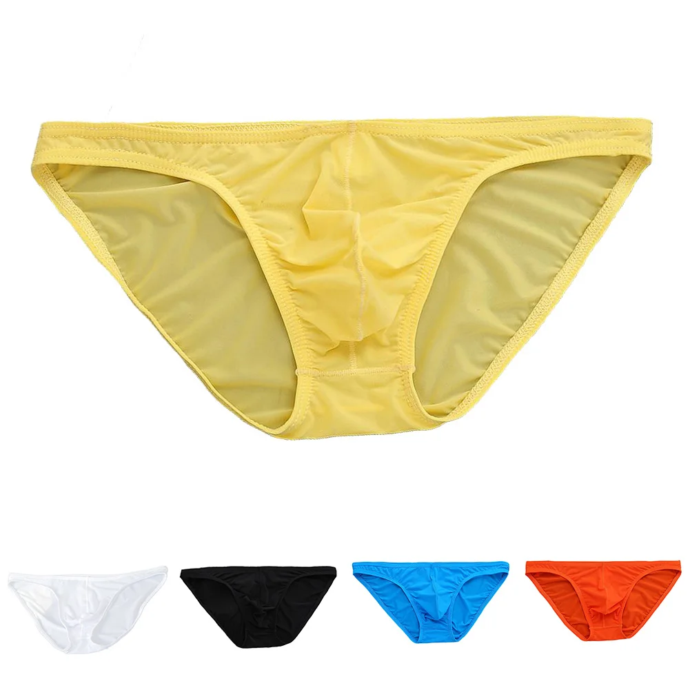 

Мужские трусы-брифы из прозрачного ледяного шелка с низкой посадкой, тонкие, охлаждающие, комфортные, для повседневной носки