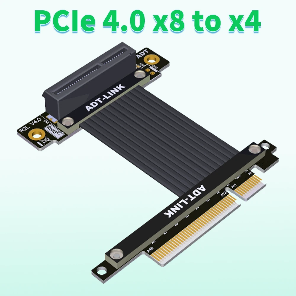 

PCI-E 4.0 ADT-Link PCIe 4.0 PCI-E X8 Extension Cable Transfer X4 Support Network Card Hard Disk USB Card