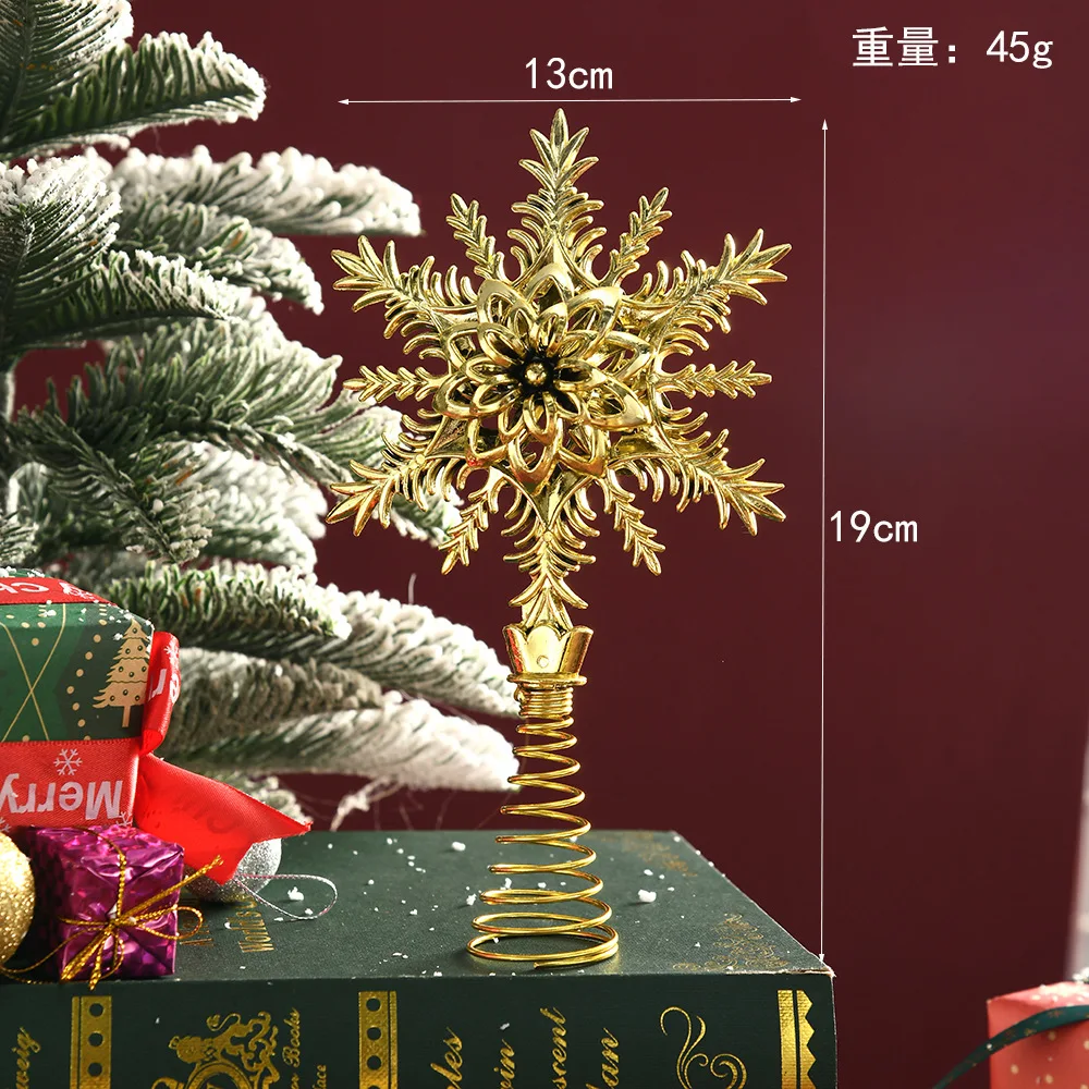 Set Di 6 Puntali A Stella Glitterati Per Albero Di Natale – Decorazioni 3D A 5 Punte In Polipropilene, 7x7 Cm