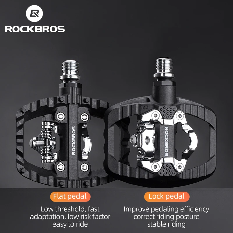 

ROCKBROS велосипедные педали с плоским герметичным подшипником, двухфункциональная велосипедная педаль, нескользящая экономия труда, нейлоновые педали, часть велосипеда
