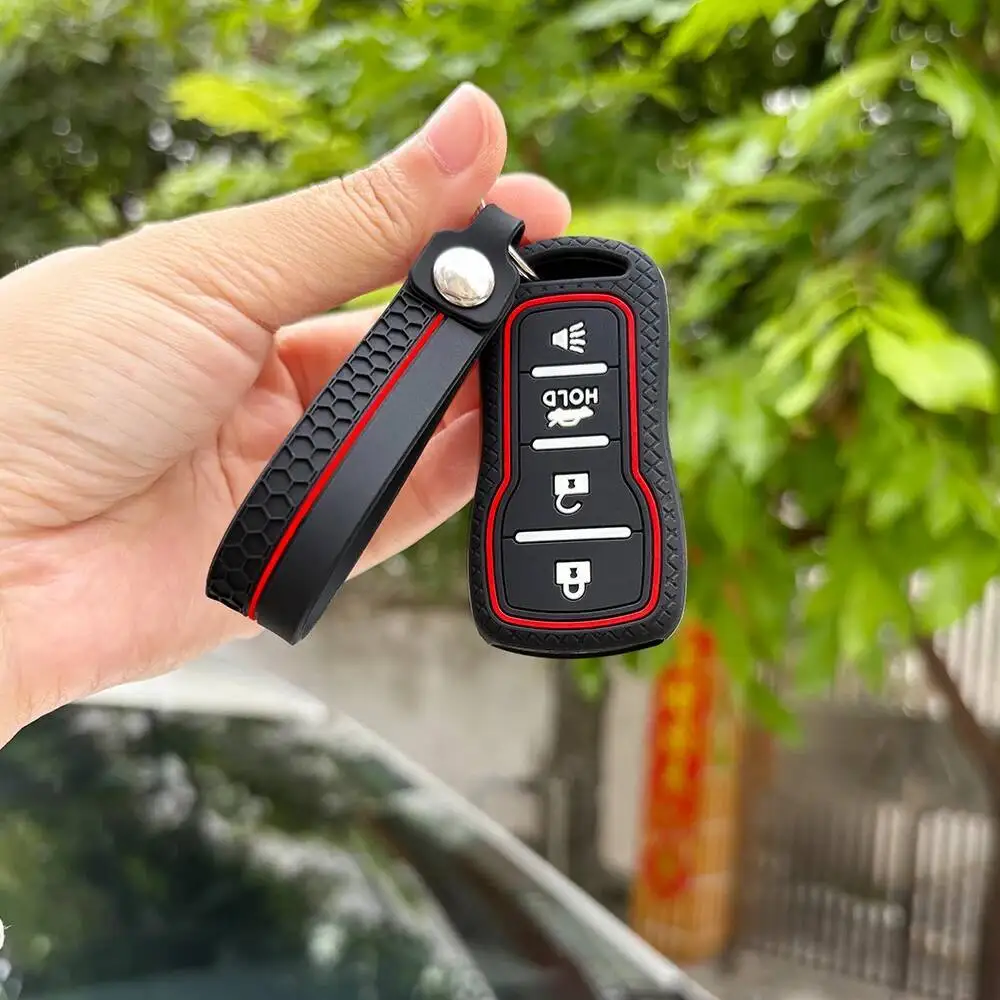 حامل سلسلة مفاتيح من السيليكون لنيسان تيدا سنترا X-trail T30 ألتيما فرونتير ماكسيما لإنفينيتي QX56 JA60 FX35 غطاء حافظة مفاتيح #6