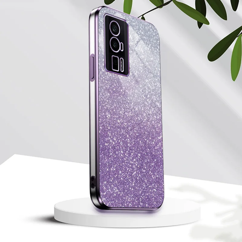 Luxury Gradient Glitter Plating Case, Silicone Back Cover For Xiaomi Mi Poco F5 X5 X3 Pro M4 M3 F4 F3 GT Pro M5, M5S, C55, C40