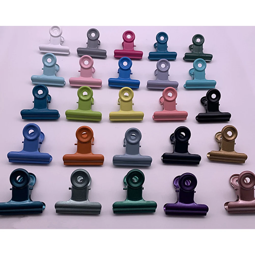 

24Pcs Durable Metal Clips Colorful Paper Holders Strong File Clamps Storage Organization