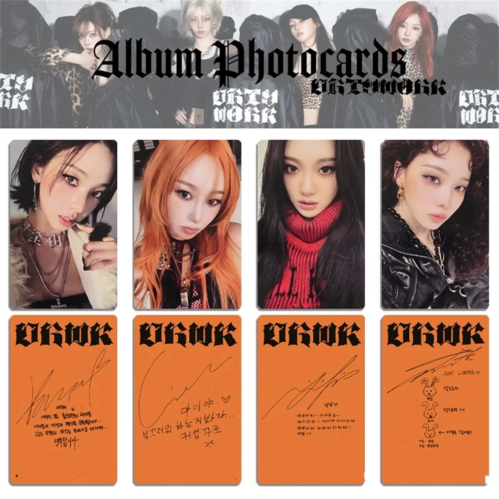 4 unids/set ídolo KPOP KARINA GISELLE álbum de trabajo directo sesión fotográfica de alta calidad doble cara LOMO tarjeta NINGNING colección de Fans de invierno