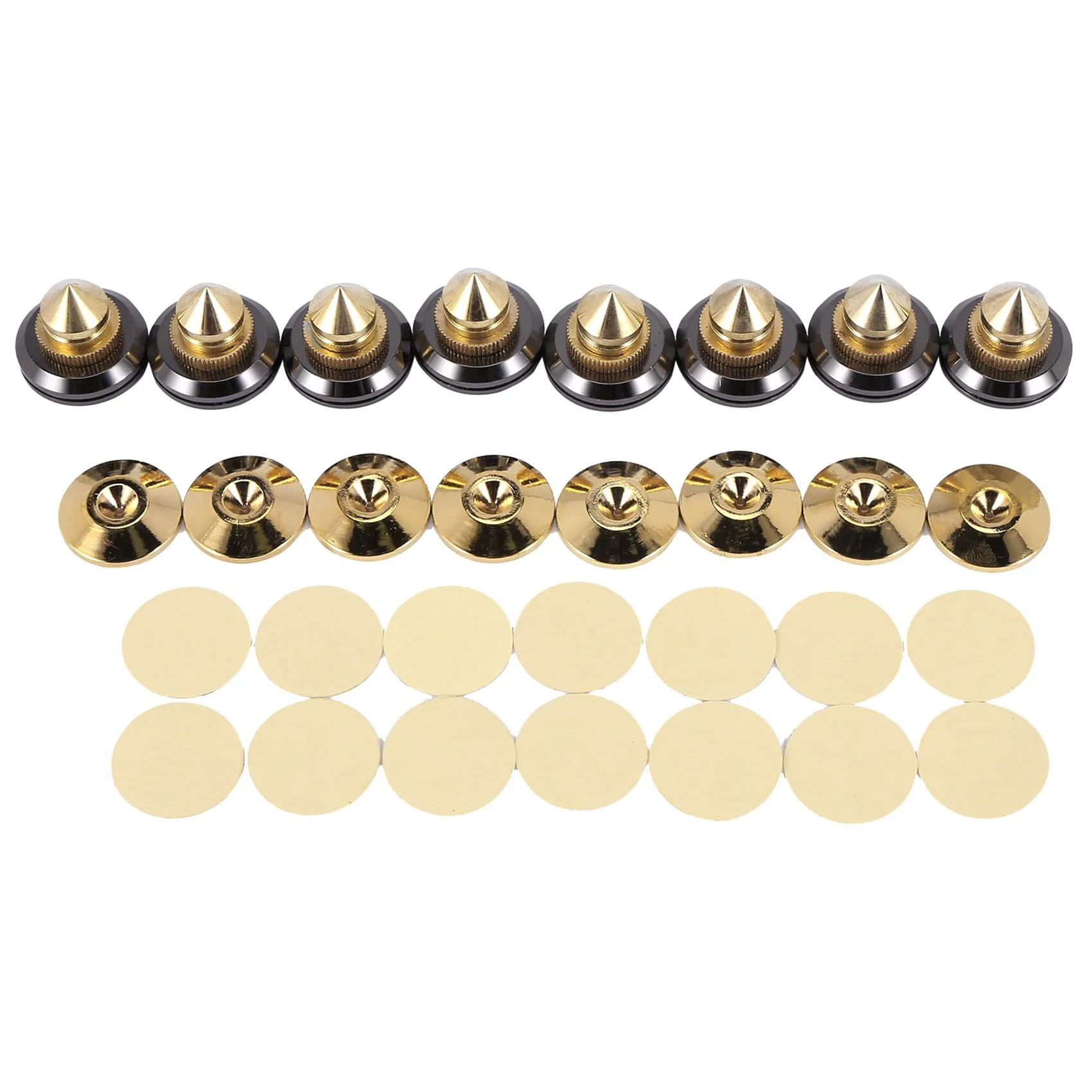 

8 Set Golden-Plated Speaker Spikes, Speaker Stands CD Audio Subwoofer Amplifier Turntable Isolation Feet