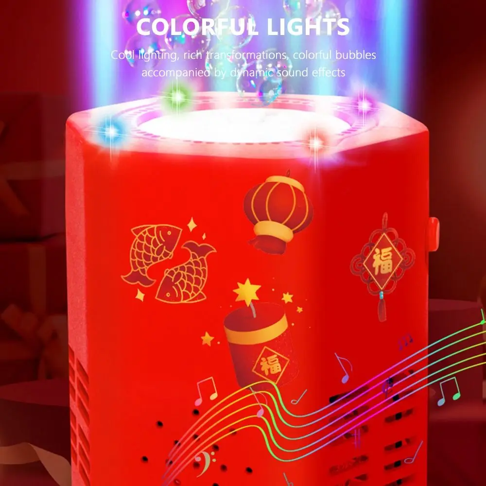 New Plastic Bubble Machine Flash Lights Sounds Red Bubble Blower Electronic Machine Weddings