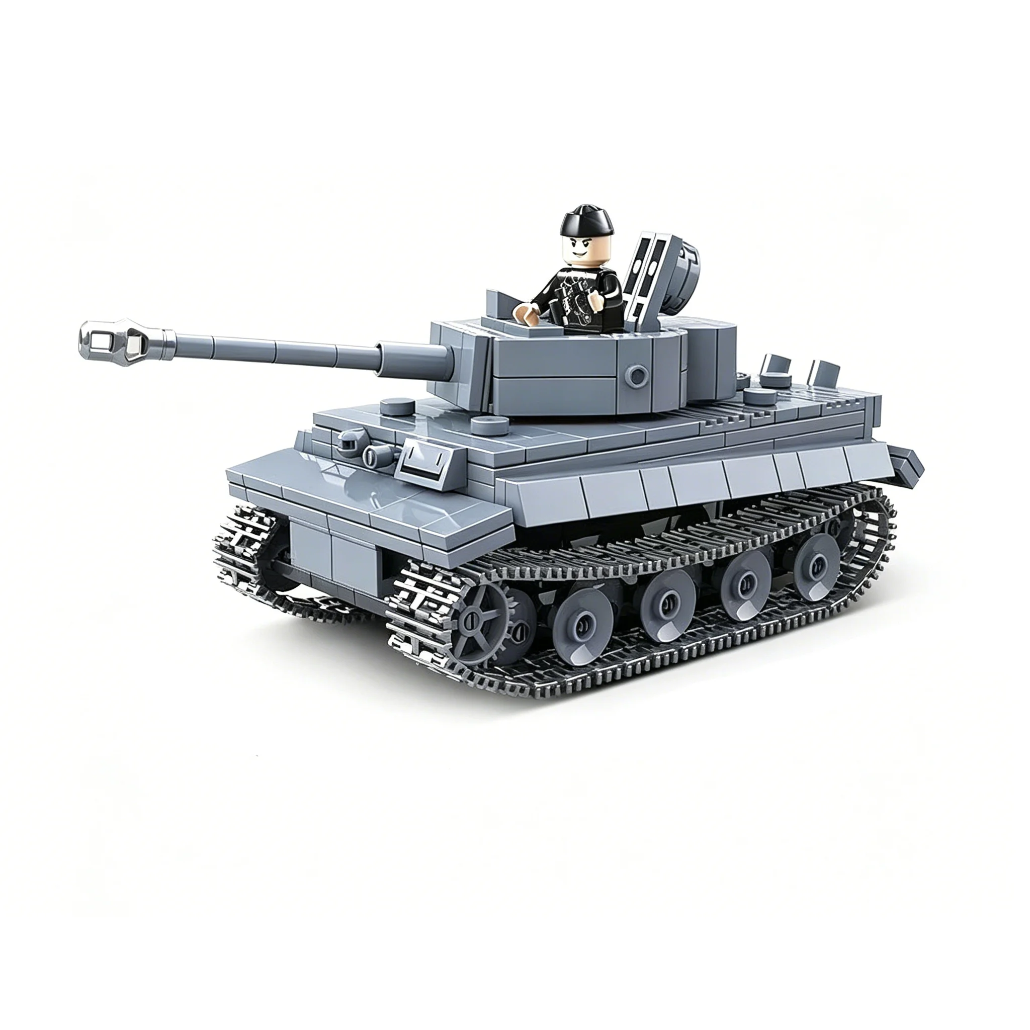 Full Crown Building Set 100242 Tiger I Heavy Tank Model WWII Military Series Assembly Toy Boys' Gift