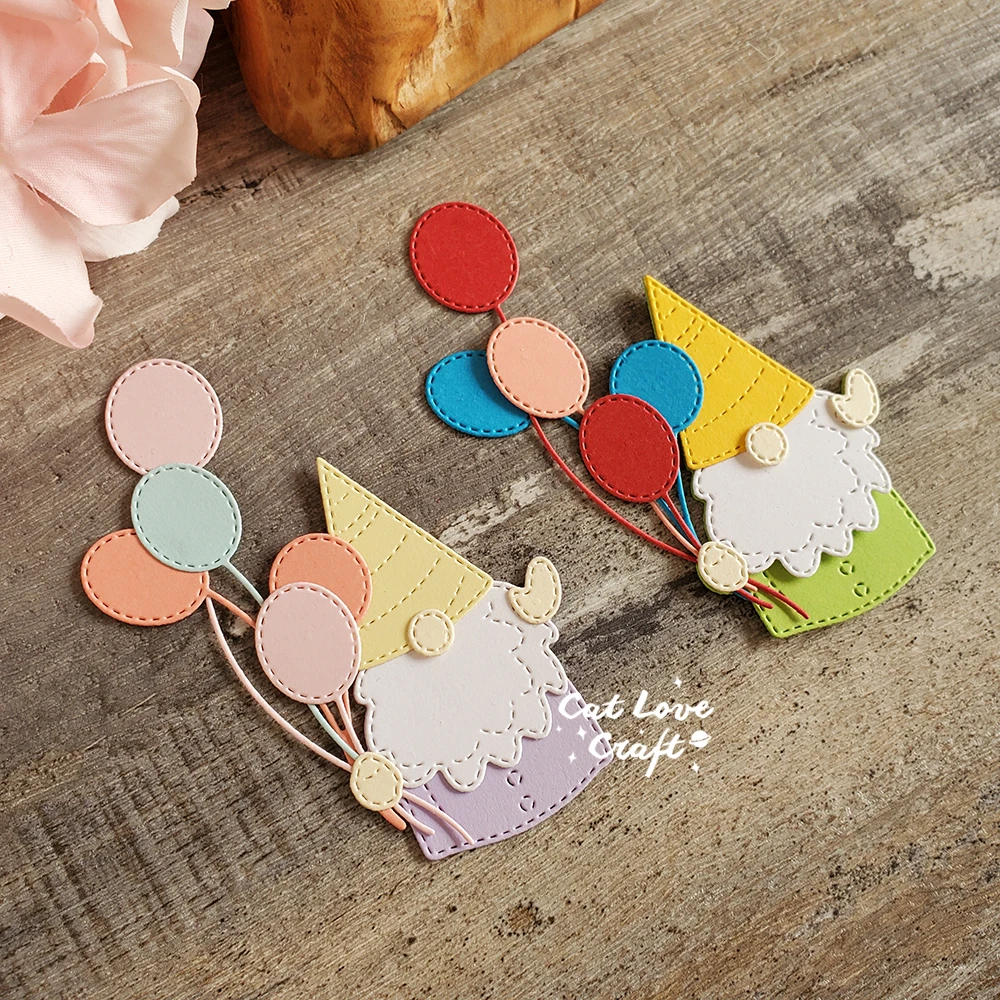 Catlove Balloons Gnomes Metal Cutting Dies Scrapbooking Mold Stencil Die Cuts Card Making DIY Craft Embossing New Dies For 2023