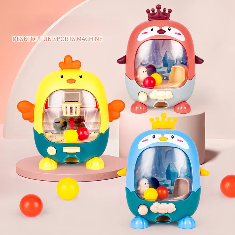 Cute Animal Finger Game Machine Penguin Table Football Machine Chicken Early Education Interactive Basketball Machine