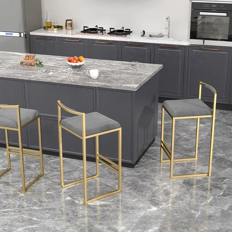 Скандинавский простой барный стул из кованого железа, бытовой повседневный стульчик со спинкой для кормления