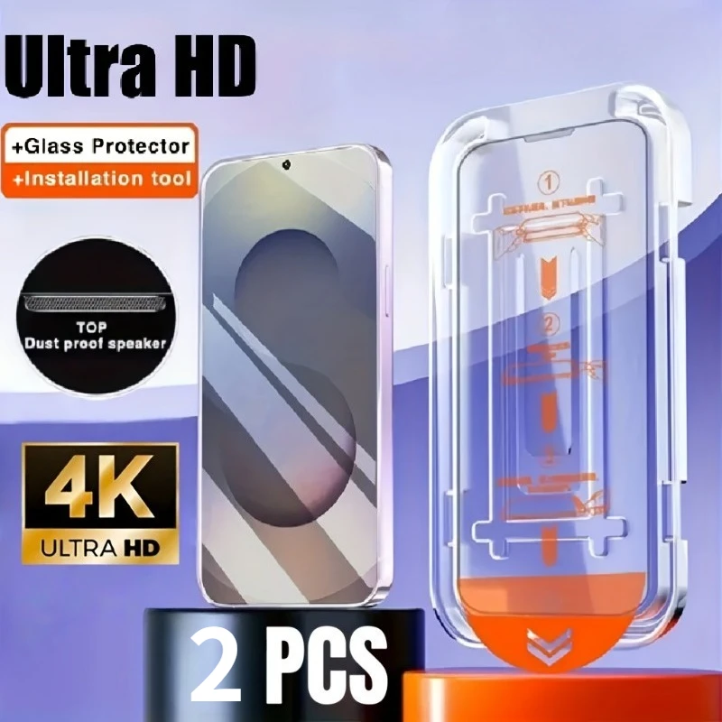 2er-Pack Gehärtetes Glas Displayschutzfolie für Samsung Galaxy S24 S25 Ultra S24 S23 S22 S21 Plus S25 S24 FE Kratzfest