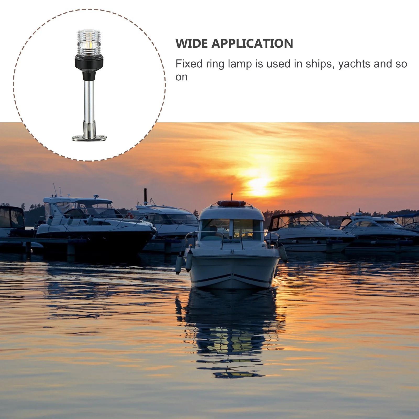 2 أضواء مرساة للملاحة على الميل البحري 8 بوصة مصباح LED مستدير بالكامل ثابت جبل ضوء صارم لأضواء مرساة الملاحة لليخوت #5