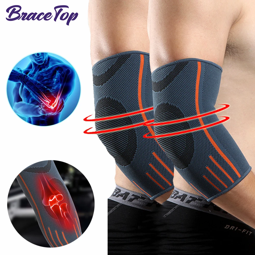 BraceTop 1 PCS Men Women Elbow Support Brace Arm Warmers Arthritis Bandage Compression Sleeve Arm Pad Guard Stretch Accessories