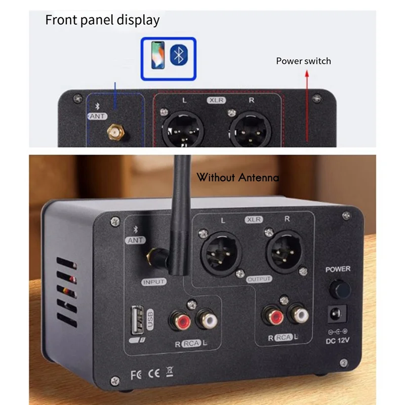 

Audiophile Tube 4 Input 2 Output With Built-In VU Level Meter High-Bass Adjustment Headphone Amplifier With US Plug Durable , B