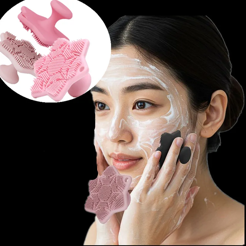 فرشاة استحمام صغيرة لتقشير السيليكون الناعم، فرشاة استحمام يدوية محمولة للعناية بالجسم والوجه - دليل منظف