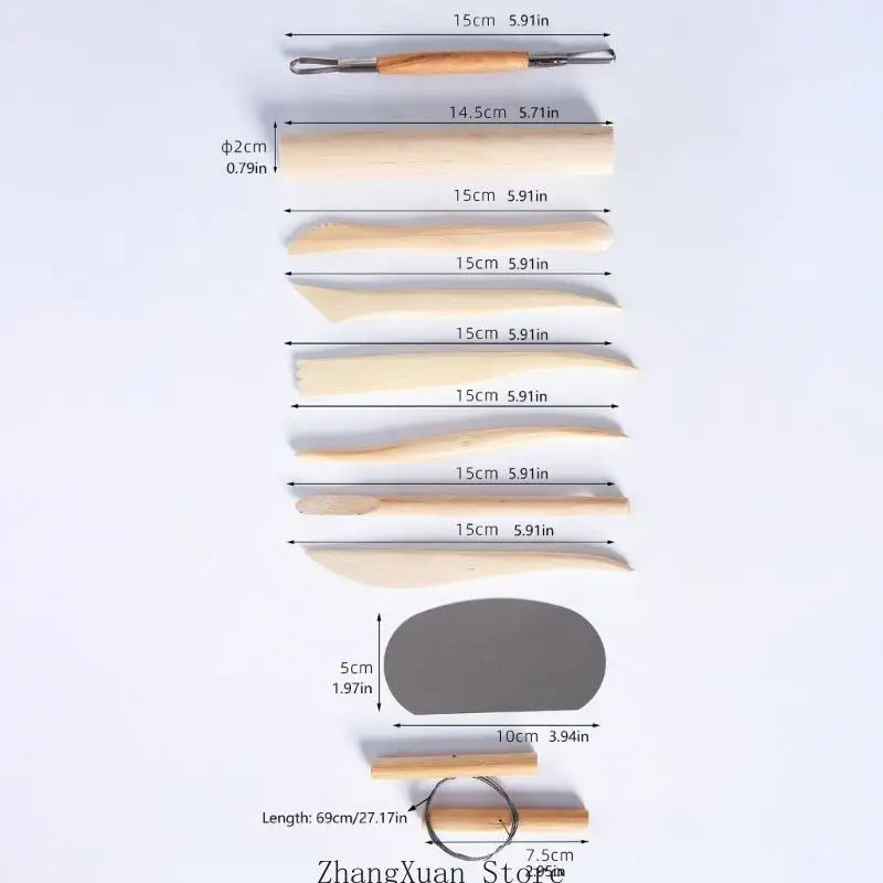 Tonkeramik-Formwerkzeug-Set, 10-teilig, mit kreisförmigem Trimmwerkzeug für Keramik, 3 x – Detail 6
