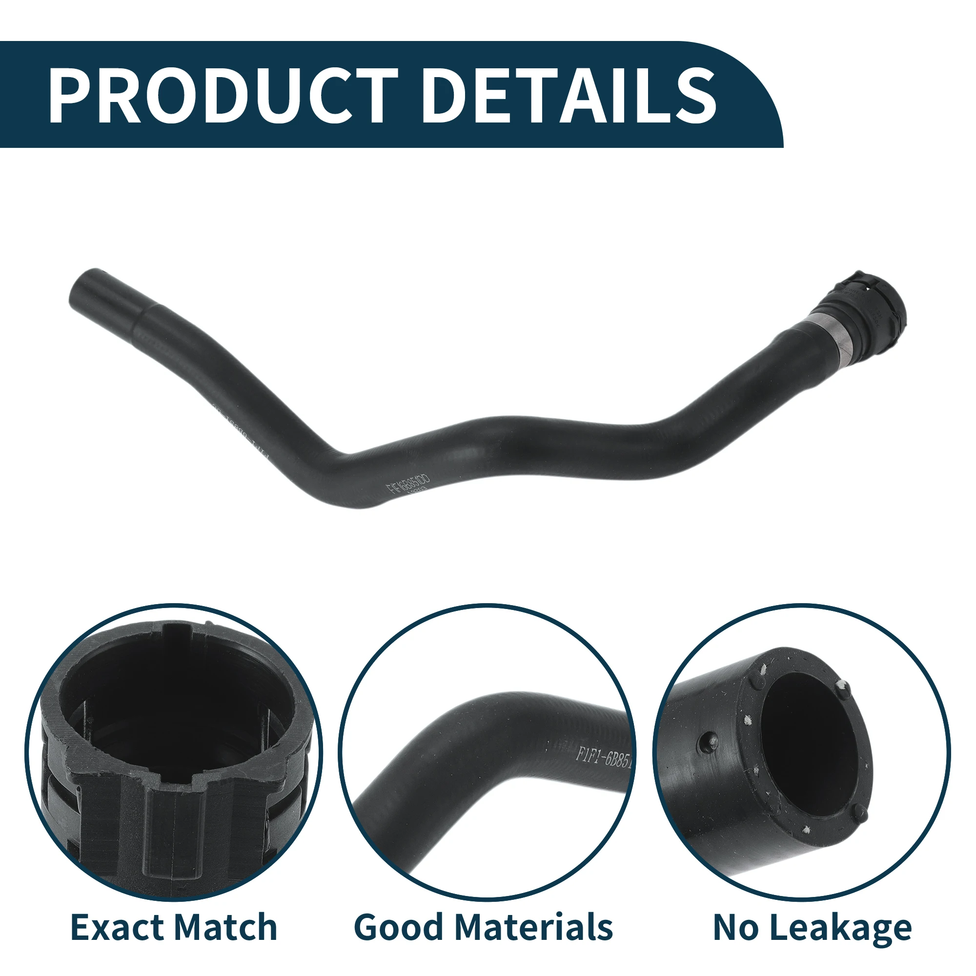 UXCELL Tubo flessibile per radiatore Tubo flessibile per riscaldatore Tubo di uscita per radiatore No.F1F16B851DD per Ford Focus 2015 Tubo per acqua di riscaldamento in gomma Nero