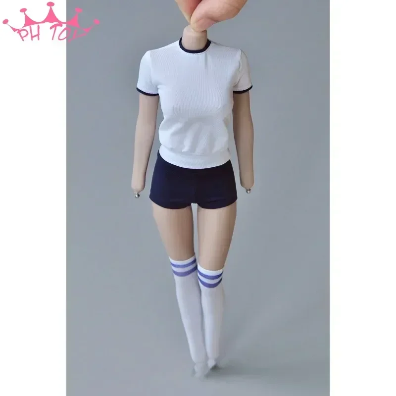 1/6 Scale Female Action Figure Japanese Series Sportswear T-shirt Shorts Suit for 12