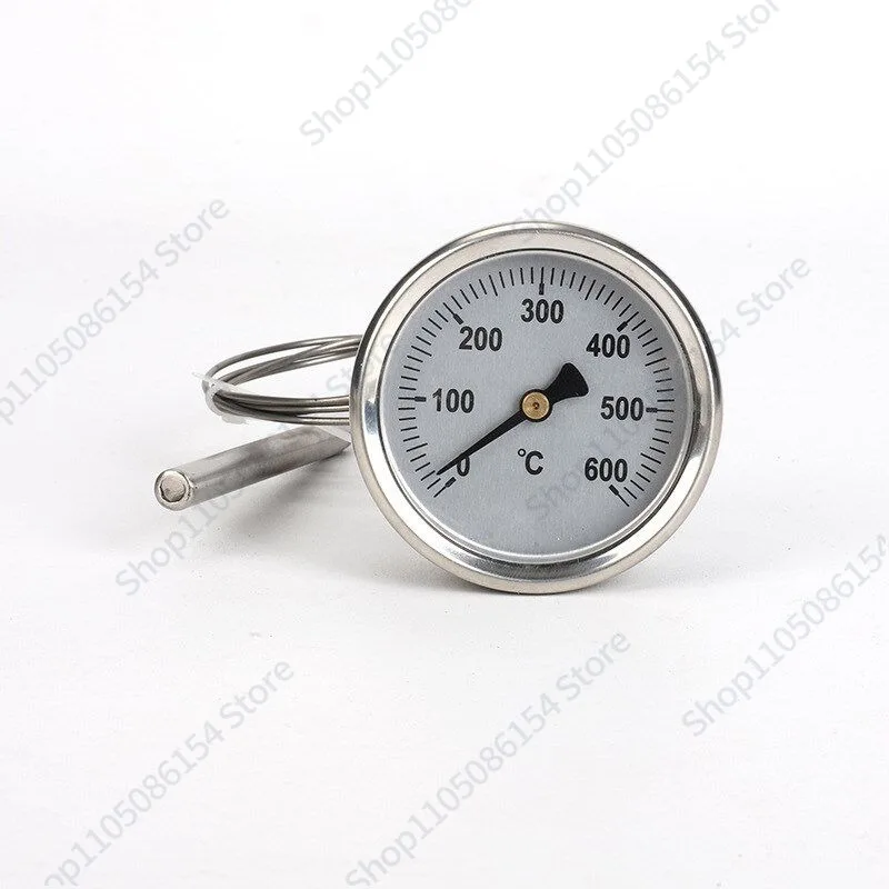 

Thermometer Kiln thermometer 500 degrees 600 degrees, all stainless steel, high temperature resistant pointer thermometer