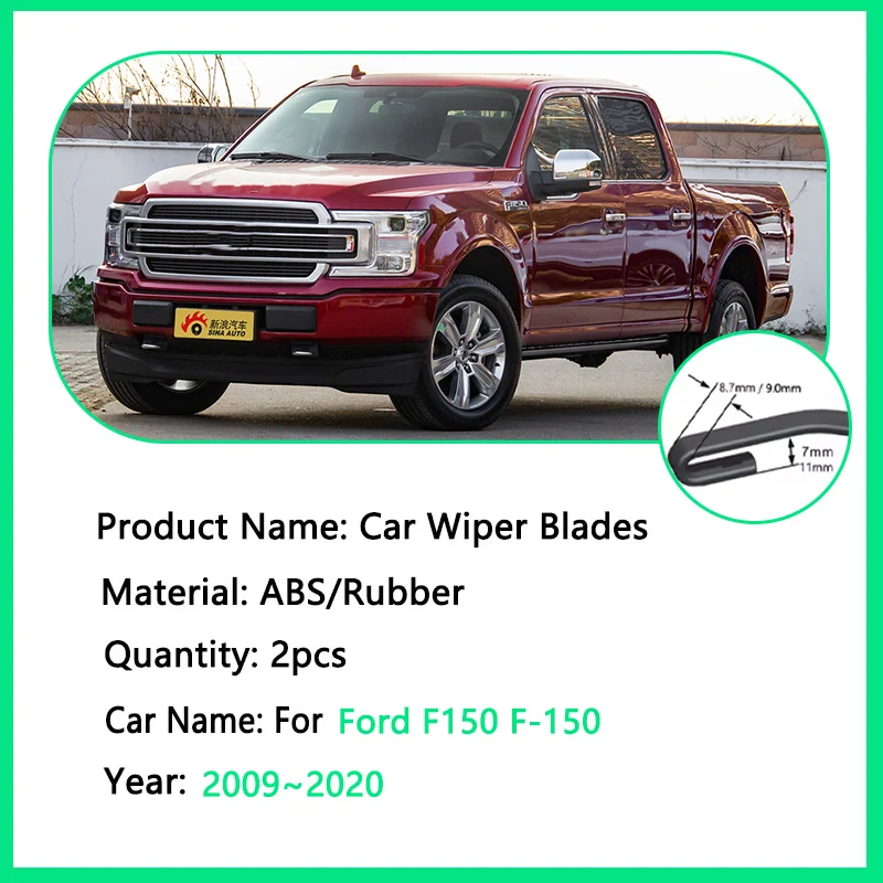 Car Front Windshield Wiper Blade For Ford F150 F-150 Raptor LOBO 2009~2020 Frameless Windscreen Cutter Brush LHD RHD Accessories