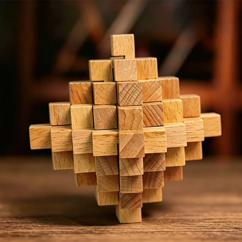 Wooden Burr Puzzles Brain Teasers For Kids Adults IQ Logic Challenge Unlock Interlocking Toys Educational Intellectual Gifts