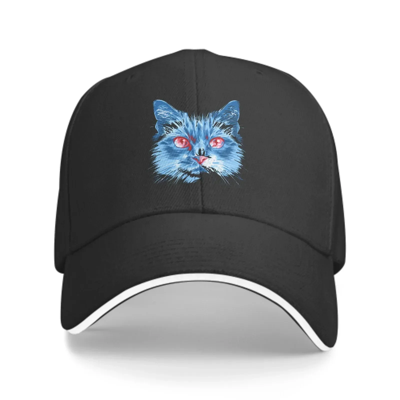 Red Eye Blue Cat Fashion Duck Tongue Cap Spring Summer Men's And Women's Adjustable Caps Outdoor Travel Leisure Baseball Hat