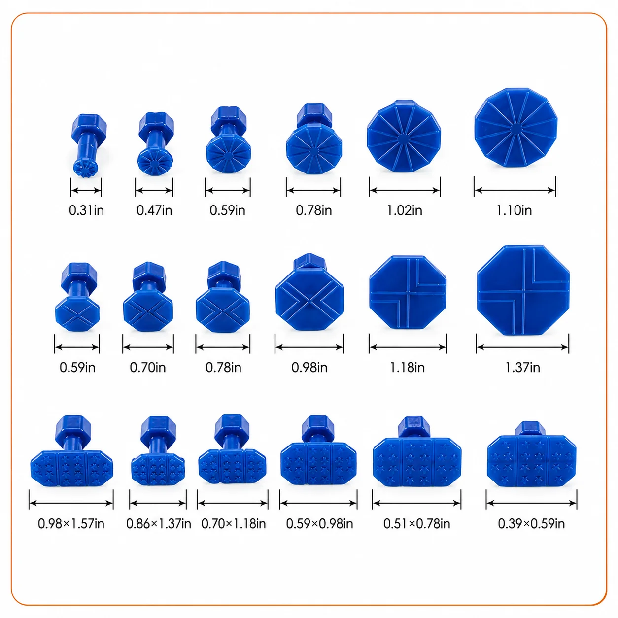 Car Dent Repair Tools Paintless Auto Body Sheet Metal Plastic Puller Kit Hail Pit Dent Removal Suction Cup Set Multiple Sizes