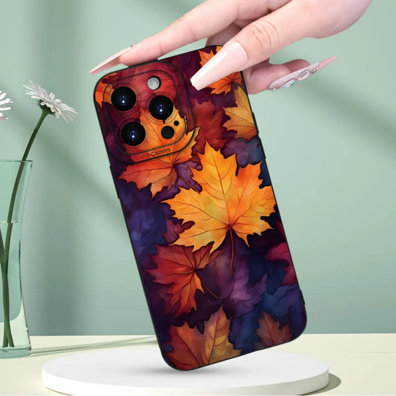 Maple Leaf ginkgo biloba graphic phone case for iPhone 15 14 13 12 11 x XR Xs SE2 SE 8 7 plus pro Max silicone back Cove