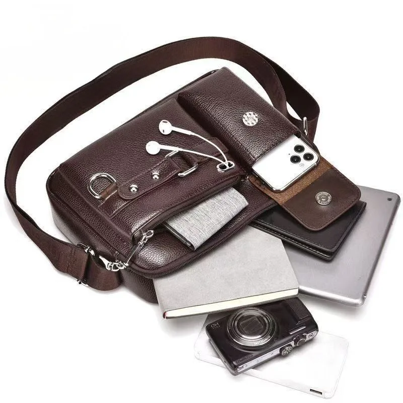 Vintage Style Business Bag for Men, Crossbody Shoulder Bag with Multiple Pockets,leisure, Versatile and Practical, Crossbody Bag