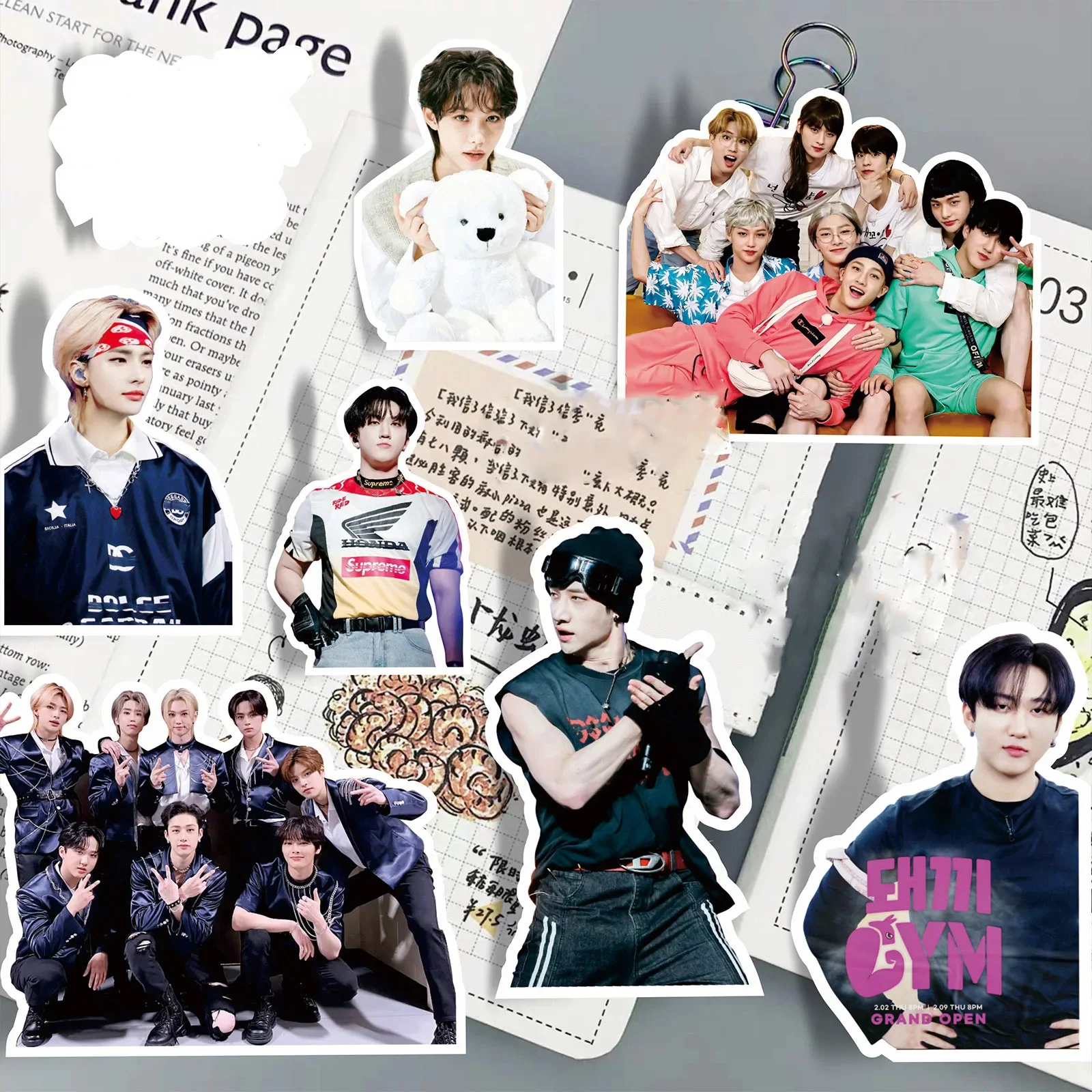 10/60PCS ทีม Kpop สติกเกอร์เพลง Boy Band ตกแต่งกระเป๋าเดินทางสมุดภาพโทรศัพท์แล็ปท็อปเครื่องเขียน Kpop ของเล่นสติกเกอร์