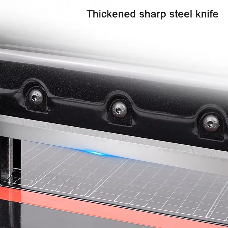 قاطع الورق الثقيلة مع مقياس دقيق عرض القطع 315 مللي متر سمك 0.1-40 مللي متر مسطرة مساعدة قابلة للتعديل قفل أمان الحماية