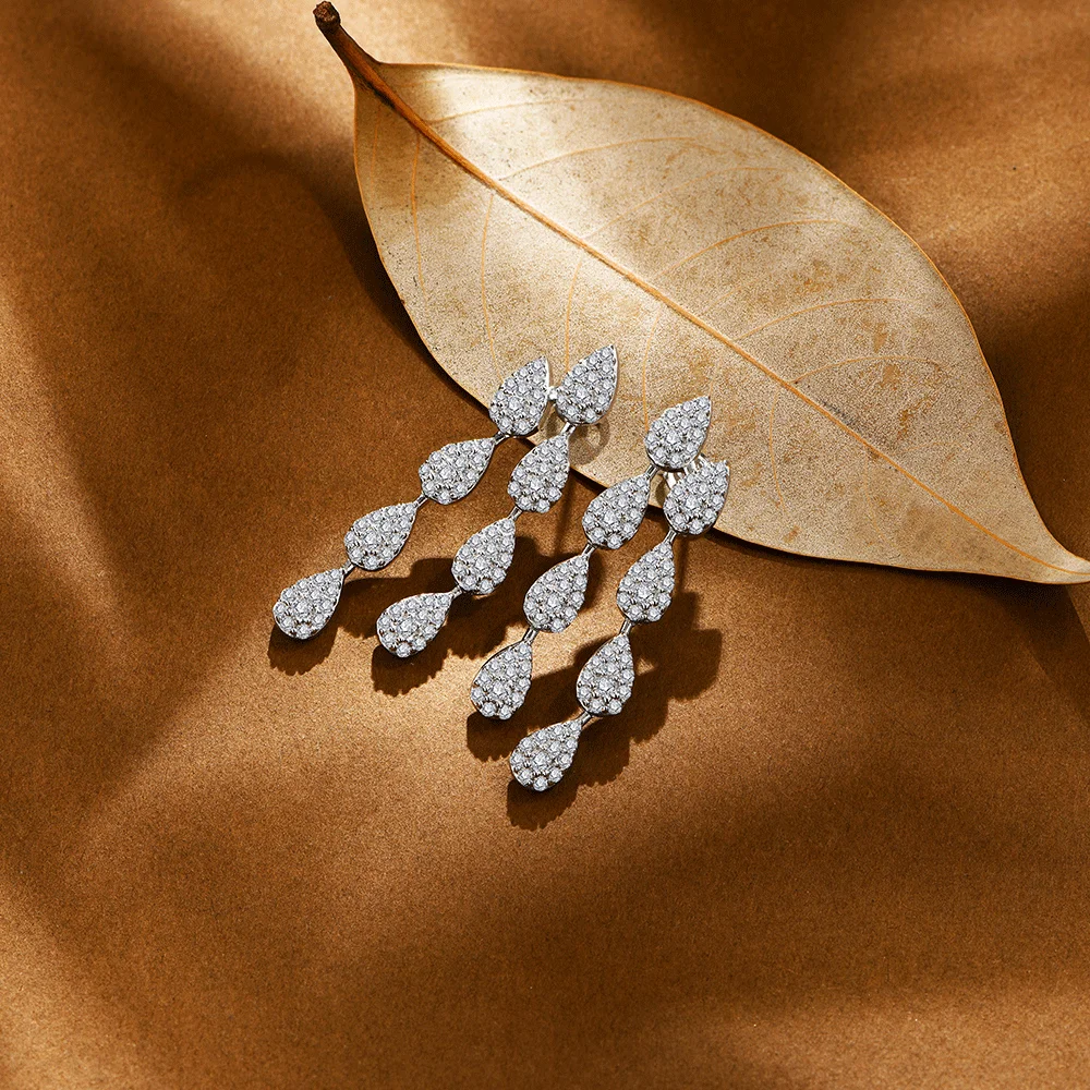 VVS1 Cor Moissanite Brincos de Diamante para Mulheres, Sólido 925 Prata Esterlina, Jóias Finas para Noivado, Casamento, Luxo