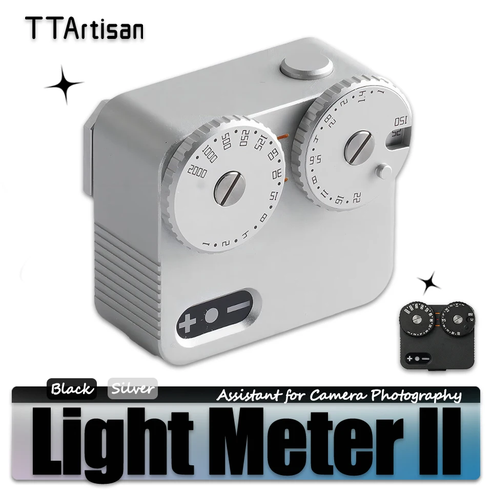 

TTArtisan Light Meter II for Film Camera 45°Average Metering without Battery with Cold Shoe Mount Double Power Saving 23-stop