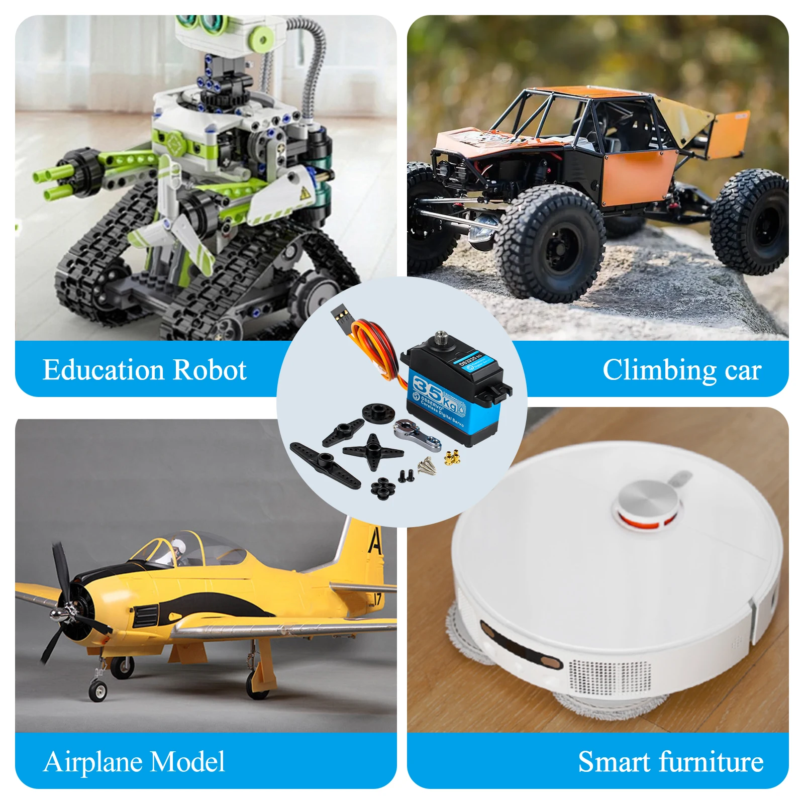 DS3235 35kg Digital Servo High Speed Coreless Motor IP66 Waterproof Metal Gear Steering Actuator for 1/8 1/10 1/12 RC Car