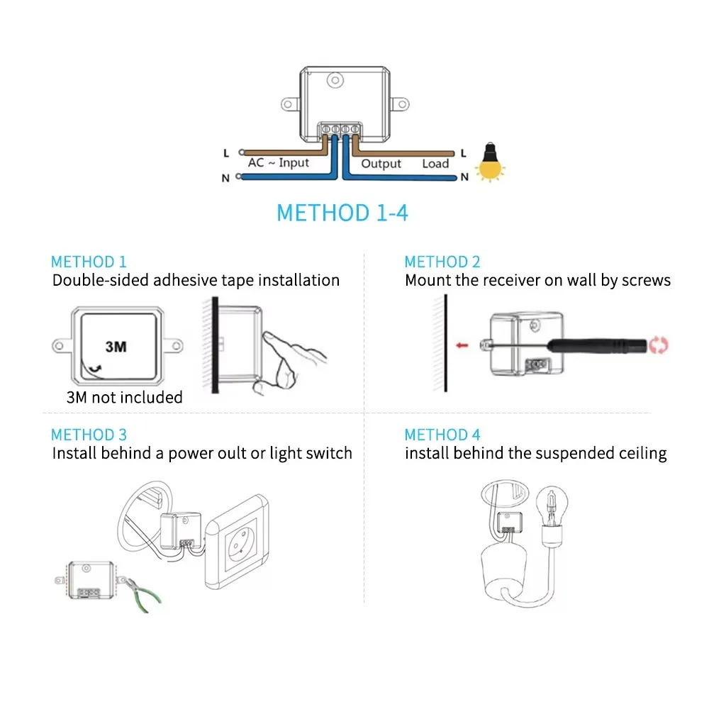 RF433 Self-Powered Wireless Light Switch, Kinetic Energy No Battery,Long Range Wall-Penetrating Signal, Easy Retrofit for Home image 6
