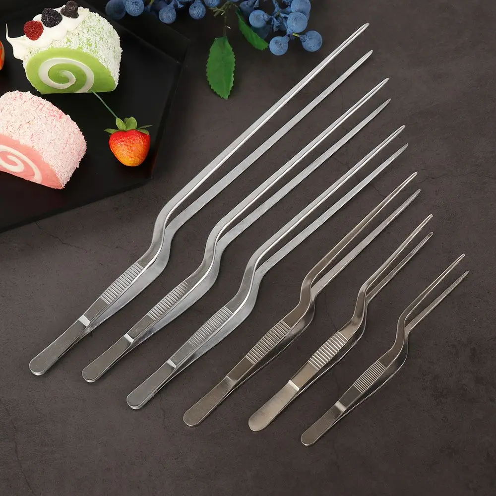 Seafood Tools Kitchen Tweezers Tongs Multiple Types Professional Chef Plating Stainless Steel Chef Kitchen Tool BBQ Clip