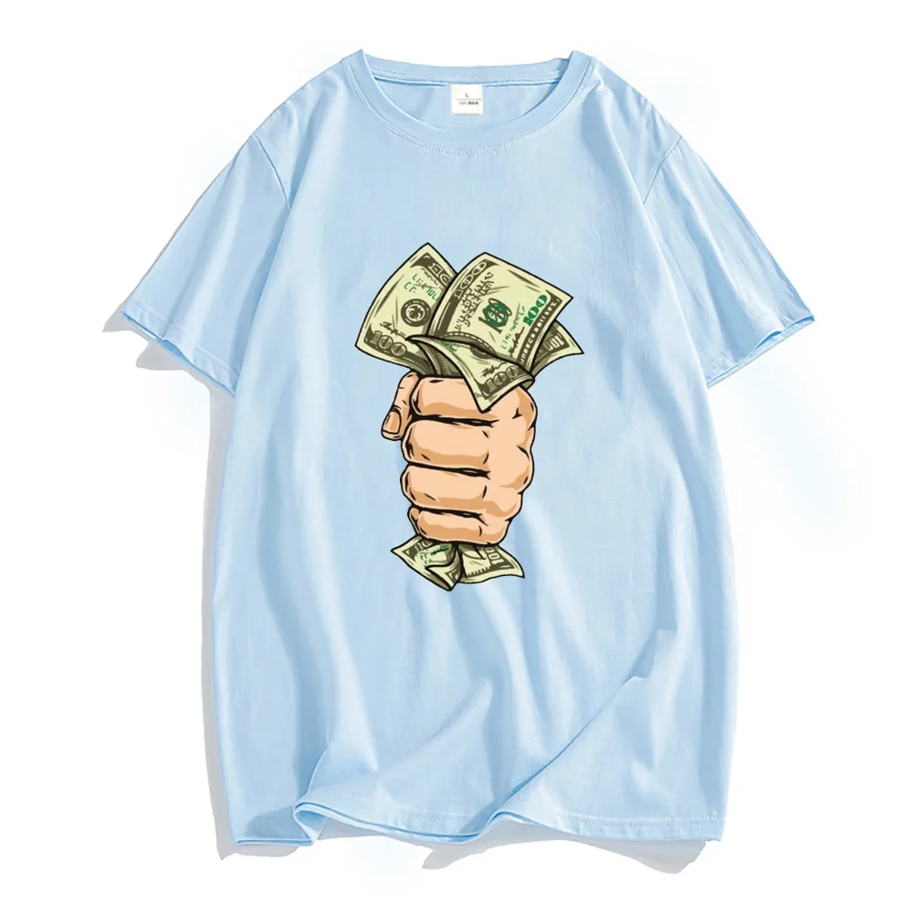 Money Roll 100 Hundred Dollar Tee-shirt Soft 100% Cotton High Quality T-shirts Short Sleeve Mens Summer Tshirt Casual Streetwear