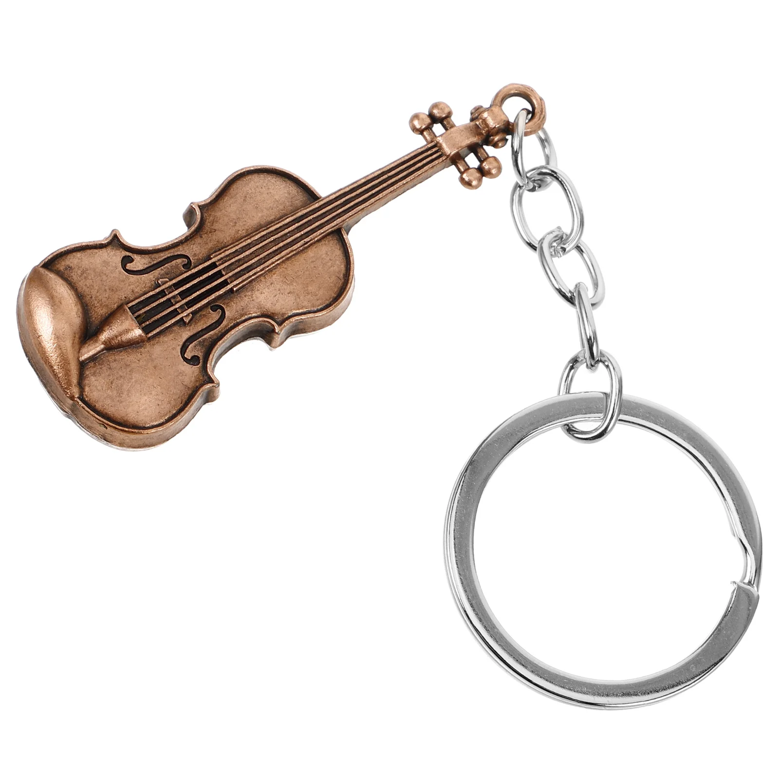 Guitar Keychain Mini Violin Hanging Decoration Party Keyring Ornament Tiny Musical Instrument for Bag