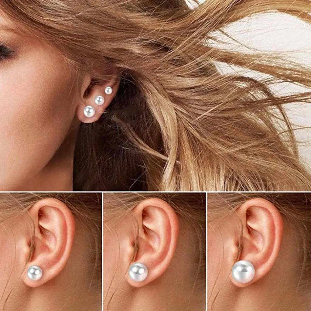 Elegant Imitation Pearl Stud Earrings 12 Pairs Trendy Women Jewelry Stainless Steel Set for Everyday Wear