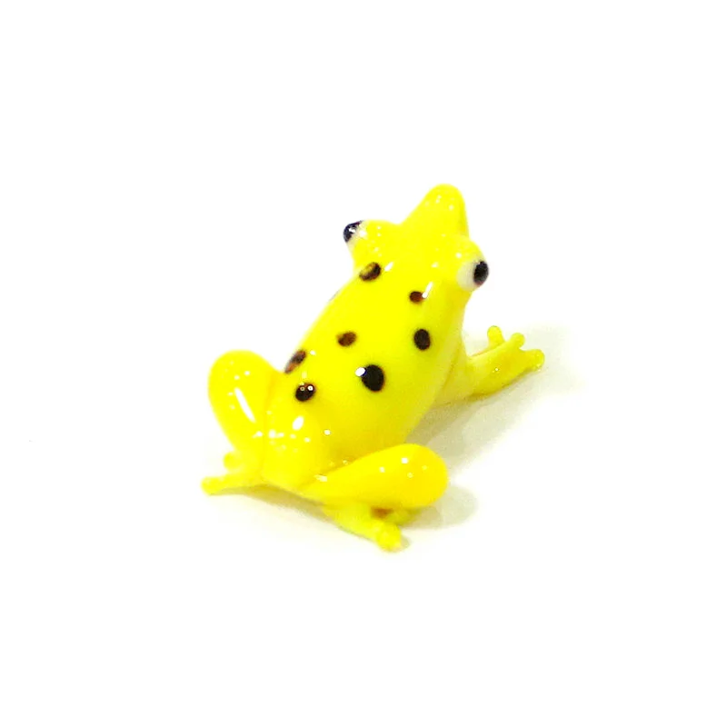 2 Stück Bunte Mini-Glas-Tierfiguren Niedliche Frosch-Miniatur-Statuen Ornamente für Zuhause Tischdekoration Feengarten Bonsai Deko-Zubehör – Detail 35