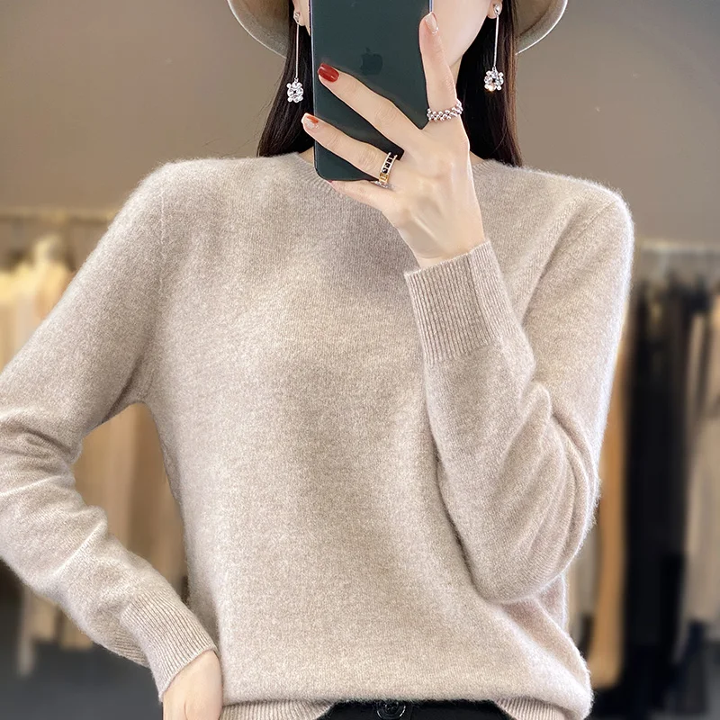 2024 New Autumn Winter O-Neck Cashmere Sweater Women Long Sleeve Cashmere Sweater Pullover