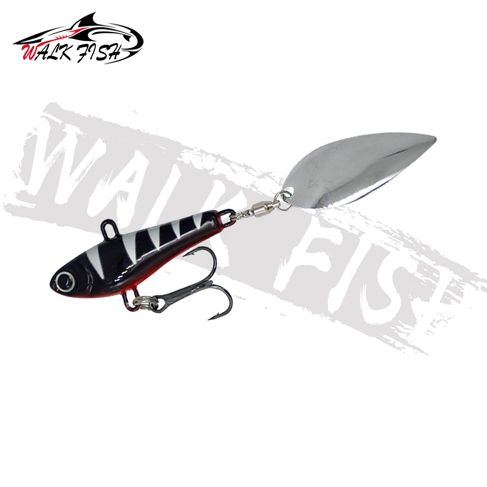 SPAZIERGANG FISCH 1PCS Angeln Locken Jig Kopf Fisch 20g VIB Rotation Löffel Ozean Angeln Süßwasser Spinner Künstliche Metall lockt Köder