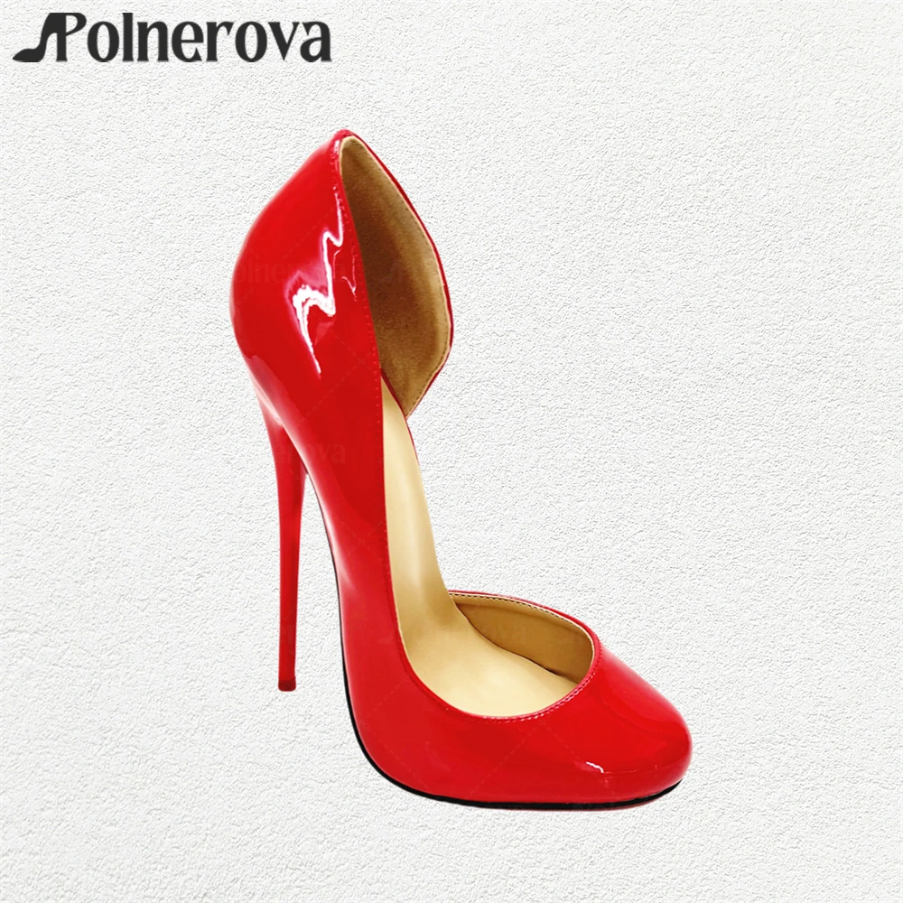 

16cm Round Toe Hollow High Heels Sexy Style Extremely Stilettos Customizable Multi-color Handmade Lacquered High Heels for Women