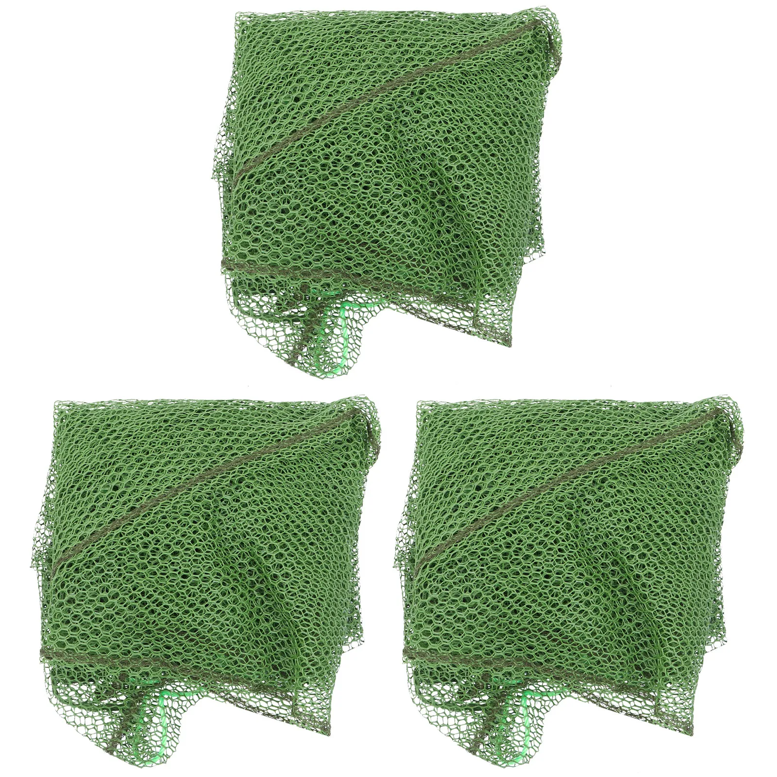 3pcs Fish Net Mesh Bags Quick-Drying Foldable Lightweight Net Pouch For Outdoor Fishing Tools Accessories Fish Collection Bag