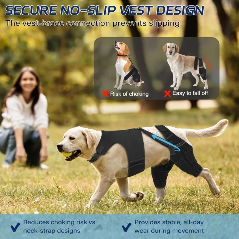 Dog Knee Brace for Torn ACL Hind Leg, Puppy Leg Brace Helps Reduce Pain from Torn CCL, Luxating Patella, Ligament, Hip Dysplasia