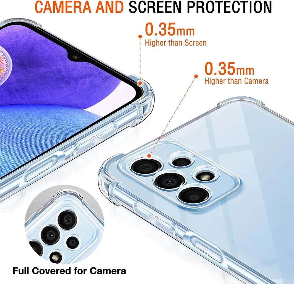 Airbag Stoßfest Klar Fall für Samsung Galaxy A52 A72 A13 A23 A33 A53 A73 A04 A04S A14 A24 A34 A54 A22 A32 5G Abdeckung Fundas – Detail 3